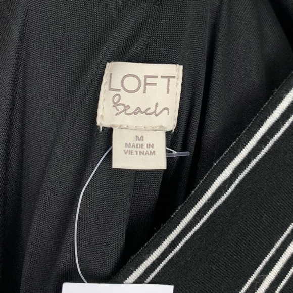 Loft Beach Black Striped Sleeveless Waist Tie Maxi Dress Medium - Picture 8 of 11